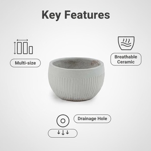 Grande Vaso in Ceramica Smaltata, Design Moderno Classico, Durevole ed Ecologico, <span class=keywords><strong>per</strong></span> Uso Interno/Esterno - Product Image 5