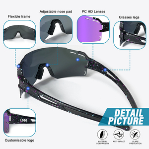 Spor Güneş Gözlükleri UV400 Koruma Bisiklet Koşu Gözlükleri Polarize Aynalı Lens Bisiklet Sürüşü Açık Hava Güvenlik Gözlüğü Özel Logo - Product Image 3