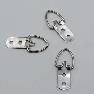 Silver Double Eyed Short Hanging Ring Stainless Steel Rectangle <b>Hook</b> <b>For</b> Decorative <b>Picture</b> <b>Frame</b> Wall Mounting Hardware - Product Image 1