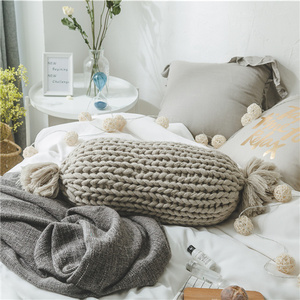 Gối Hình Kẹo Dễ Thương Gối Ném Ảnh Dệt Kim Dày Ấm Cúng Thủ Công Gối Giường Sô Pha Trang Trí Nhà Đáng Yêu Thiết Kế Tua Rua <span class=keywords><strong>Tgz</strong></span> - Product Image 2