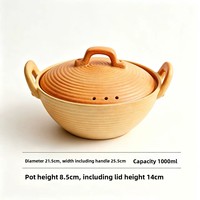 XUANHUI Nouvelle Cocotte en Céramique Style Antique – Pot de Cuisson Exquis et Durable avec Couvercle, Résistant aux Hautes Températures pour Cuisinière à Gaz