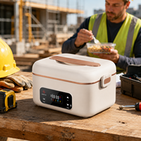 Wiederaufladbare Elektrische Lunchbox 1300ml Edelstahl Tragbarer Speisenwärmer mit Timer-Funktion für Pendler Täglicher Zug- und U-Bahn-Unterwegs