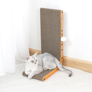 Personalizado en forma de L respetuoso del medio ambiente de cartón montado en la pared del gato rascador poste moderno gato árbol Scratch Pad para gatos - Product Image 3