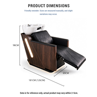 Fauteuil de lavage professionnel de luxe haut de gamme de style japonais en bois pour salon de coiffure, avec repose-pieds réglable et couleur personnalisable