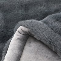Couverture chauffante électrique de lit de fourrure de lapin, couverture électrique confortable pelucheuse douce et légère