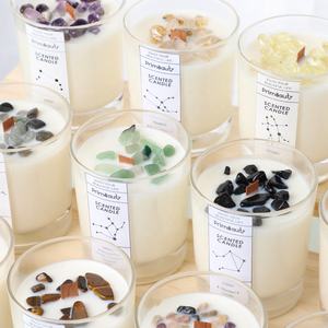 Fabricants en gros bougies revente décoratif verre parfumé nouveauté zodiaque 12 constellations bougies avec cristaux - Product Image 5