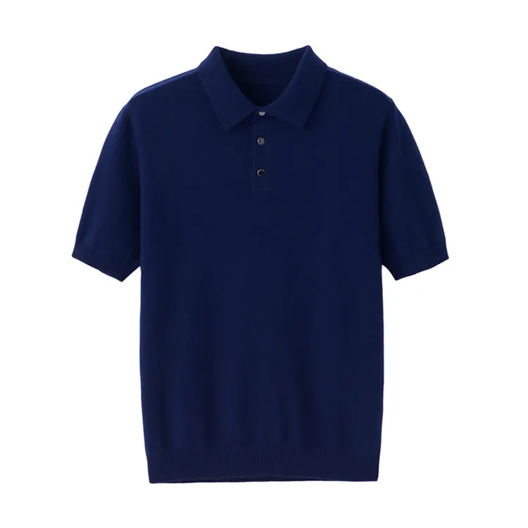 Polo de punto de Cachemira para hombre, ropa de tala pura, 16GG