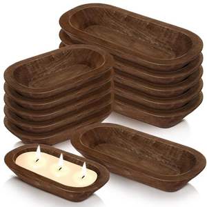 LANJP - Cuencos Decorativos Tallados a Mano de Diferentes Tamaños para Decoración, Cuencos de Madera Rústicos para Masa, Cuenco Decorativo de Madera para Masa - Product Image 2