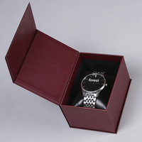 Caja de Reloj de Cartón de Diseño Personalizado con Inserto de Almohada Suave, Empaque de Regalo de Lujo Listo para Usar para Hombres y Mujeres