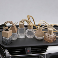 Flacon diffuseur de parfum vide en verre pour voiture, 6 ml, 8 ml, 10 ml, avec bouchon en bois, pour désodorisant et huiles essentielles d'aromathérapie