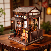 Kit de maison miniature en bois 3D à construire soi-même - Architecture créative avec éclairage, meubles miniatures détaillés pour les amateurs de bricolage