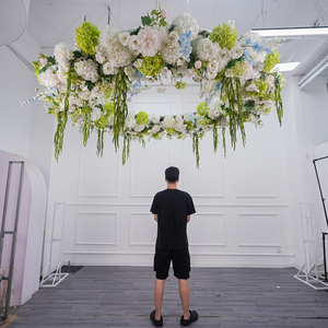 High-End Floral Design Wedding Decoration <b>Artificial</b> Green Flowers Hanging Ceiling Green Plant for Wedding Stage Decoration - Product Image 1