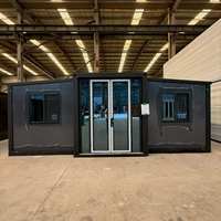Maison conteneur préfabriquée pliable et extensible élégante, isolée thermiquement, 20ft 30ft 40ft, cabane mobile écologique, glamping, location de vacances, moderne