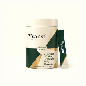 Café Instantáneo con Extracto Botánico Natural, 10g*10 Sobres, Frasco Redondo Geométrico Verde Dorado, Bebida de Materia Prima Vegetal Pura - Product Image 1