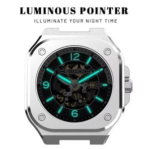 Reloj de Pulsera de Lujo para Hombre con Logotipo Personalizado, Esqueleto Hueco de Aleación, Movimiento Automático de Alta Calidad 8215, Correa de 22 mm, Deportivo con Puntero - Product Image 4