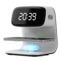 Réveil moderne sans fil avec veilleuse LED, commande tactile, corps de lampe en plastique et décoration artistique