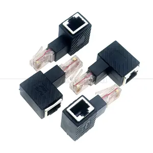 محول إيثرنت بزاوية 90 درجة Cat5 Cat5e Cat6 RJ45 من الذكور إلى الإناث