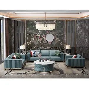 Couro sofá de designer contemporâneo, 3 unidades de couro legítimo sala de estar móveis seccionais conjunto de sofás
