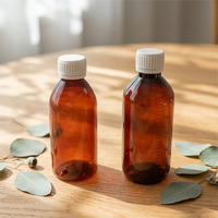 Bouteille Ronde en Plastique pour Médicaments Liquides 200CC 250CC, Bouteille Vide en PET Ambré de Haute Technologie pour Sirop Quagen, Sirop Contre la Toux