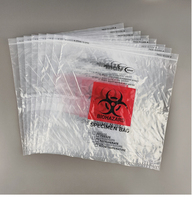 Sac de transport d'échantillons imprimé pour risques biologiques, sac de transport d'échantillons PE à fermeture éclair avec poche arrière pour documents, pour hôpitaux et laboratoires