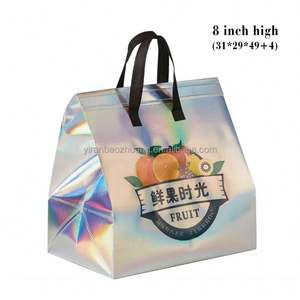 Sac isotherme grand format écologique, personnalisé, imperméable, sac à lunch thermique, sac fourre-tout non tissé, sac de livraison de nourriture chauffé avec fermeture éclair - Product Image 3