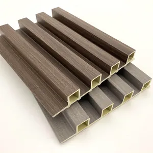 Harga pabrik 1967 pelapis kayu plastik komposit PVC dalam ruangan Panel dinding desain bahan bangunan Dekorasi 3D bergalur Panel dinding