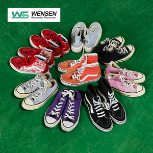 Commercio all'ingrosso di seconda mano Muti <span class=keywords><strong>Color</strong></span> alta Top Sneaker in tela da donna in gomma Sole allacciate scarpe di tela Casual da donna - Product Image 3