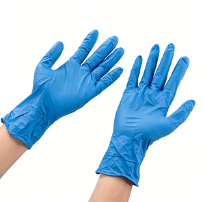 Gants jetables en nitrile de qualité alimentaire, imperméables et résistants à l'huile, antidérapants, bleus, design haute performance pour les soins des animaux et la cuisine - Product Image 2