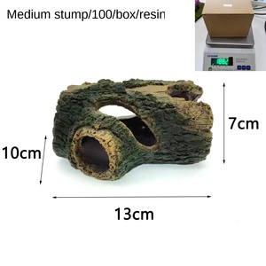 Rettile Habitat decorazione caverna cortecce, acquario grotta <span class=keywords><strong>tronco</strong></span> albero <span class=keywords><strong>cavo</strong></span>, nascondigli resina 5.1 pollici - Product Image 3