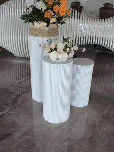 Piedistallo a Colonna Cilindrica in Metallo Supporto per Buffet Espositore da Ricevimento Nuziale per Torte Fiori Cibo Frutta - Product Image 3