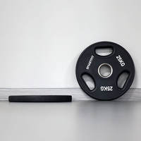 SMARTFIT 3-Grip Pelat Beban Berlapis PU Logo Kustom Latihan Kekuatan Gym Komersial