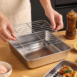 Plateau de cuisson épaissi pour cuisine, égouttoir carré anti-rouille pour <span class=keywords><strong>friteuse</strong></span> à air, utilisation polyvalente - Product Image 4