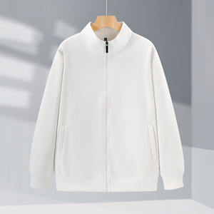 Sweatshirts unisexes à manches longues avec fermeture éclair complète pull court avec poches polaire quart fermeture éclair col montant tenues d'automne vêtements - Product Image 4