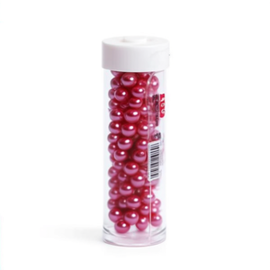 Perline ILAN Abalorio 6mm rosso Sandia per la creazione di gioielli, 12 pezzi per tubo - Product Image 1