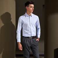 Camisa Elástica para Hombre, Camisa de Manga Larga, Estilo Coreano, Elegante, Delgada, Casual, Sin Plancha