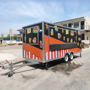 Square Shape Fiberglass Tow Bar Food Trailer 4 <b>Wheel</b> 5m Easy Operate Durable CE Certified Outdoor Mobile Food Trailer - Product Image 5