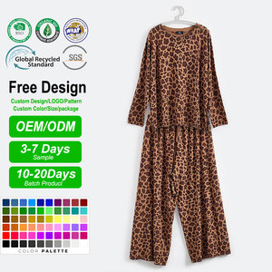 Pantaloni Larghi da <span class=keywords><strong>Donna</strong></span> Personalizzati in <span class=keywords><strong>Maglia</strong></span> Jacquard Vintage con Stampa <span class=keywords><strong>Leopardata</strong></span>, Morbidi e Traspiranti in Misto Viscosa, Stile Casual alla Moda - Product Image 5