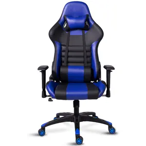 İngiltere ucuz OEM oyun sandalyesi çok fonksiyonlu spor oyun koltuğu yaslanma deri döner sandalye mavi ofis şezlong gamer toptan