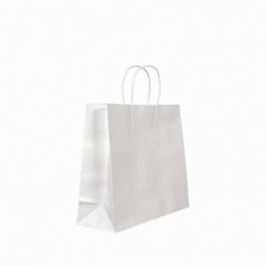 Bolsa de Papel Kraft Blanca para Regalo, Ecológica, Clásica, Personalizable, con Asas Retorcidas, Reciclable y Duradera - Product Image 1