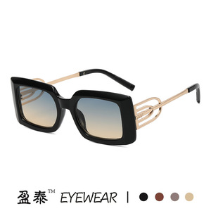Lunettes de soleil carrées Yingtai, monture en plastique et métal, protection UV400, unisexes, mode - Product Image 4