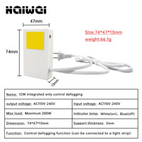 Interrupteur tactile pour miroir de salle de bain haute tension 110V, 200W, contrôle anti-buée, interrupteur à capteur pour miroir