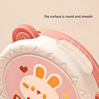 Educational Tambourine Cartoon Percussion Instruments Plastic Drum Musical Toys Animal Hand Drums for Kids