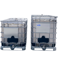 Conteneur IBC robuste 1000L avec cadre en acier pour le transport de produits chimiques (soda caustique)