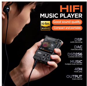 เครื่องเล่น MP3 คุณภาพสูง ผลิตจากโลหะผสมสังกะสีพรีเมียม รองรับ DSD พร้อม EQ อีควอไลเซอร์ และหน่วยความจำขนาดใหญ่ 128GB สำหรับผู้รักเสียงเพลง - Product Image 4
