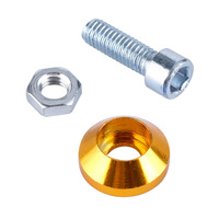 Kit de vis de modification extérieure automobile M6 colorées avec rondelles d'espacement en aluminium, kit universel de boulons pour cadre de plaque d'immatriculation de véhicule