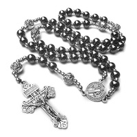 Vente en gros de chapelets en hématite populaires, catholiques, pour hommes et femmes