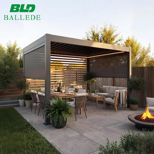 Pergola <span class=keywords><strong>en</strong></span> aluminium coupe-vent pour extérieur, auvent métallique pour véranda, <span class=keywords><strong>kit</strong></span> <span class=keywords><strong>de</strong></span> gazebo pour jardin, terrasse avec toit réglable - Product Image 4