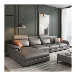 Sofa kulit sapi lapisan atas sofa modernos sederhana sofa Italia ruang tamu sudut modular bagian dari modular - Product Image 1