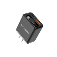 Chargeur de voyage multi-ports USB-C rétractable 35W GaN Type-C PD QC3.0 à charge rapide, prise EU, pour MacBook, téléphone portable