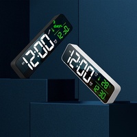 Réveil électronique LED direct d'usine, calendrier perpétuel, grand écran LED, veilleuse silencieuse, prise secteur, horloge de table de bureau